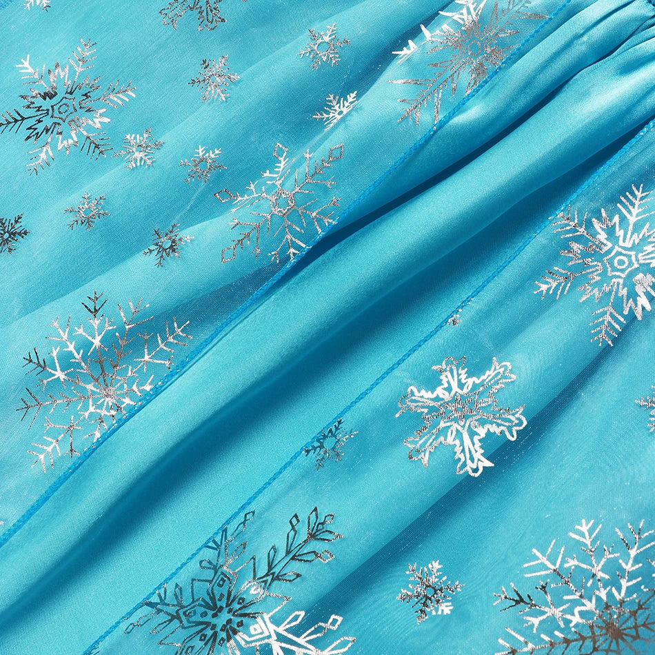 Girls Elsa Princess Dresses - Carnival Party Gown Cloak - Kids Birthday Cosplay Costume Frozen Snow Queen Clothes