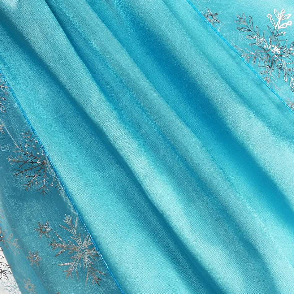 Girls Elsa Princess Dresses - Carnival Party Gown Cloak - Kids Birthday Cosplay Costume Frozen Snow Queen Clothes