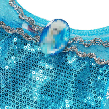Girls Elsa Princess Dresses - Carnival Party Gown Cloak - Kids Birthday Cosplay Costume Frozen Snow Queen Clothes