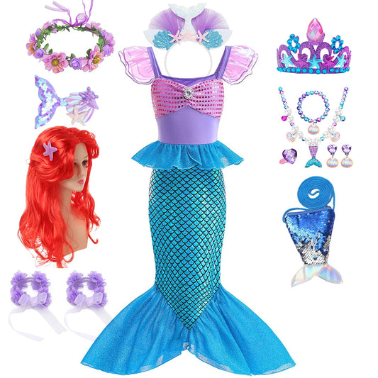 Enchanting Mermaid Costume Set for Kids - Complete Underwater Adventure Dress-Up Kit