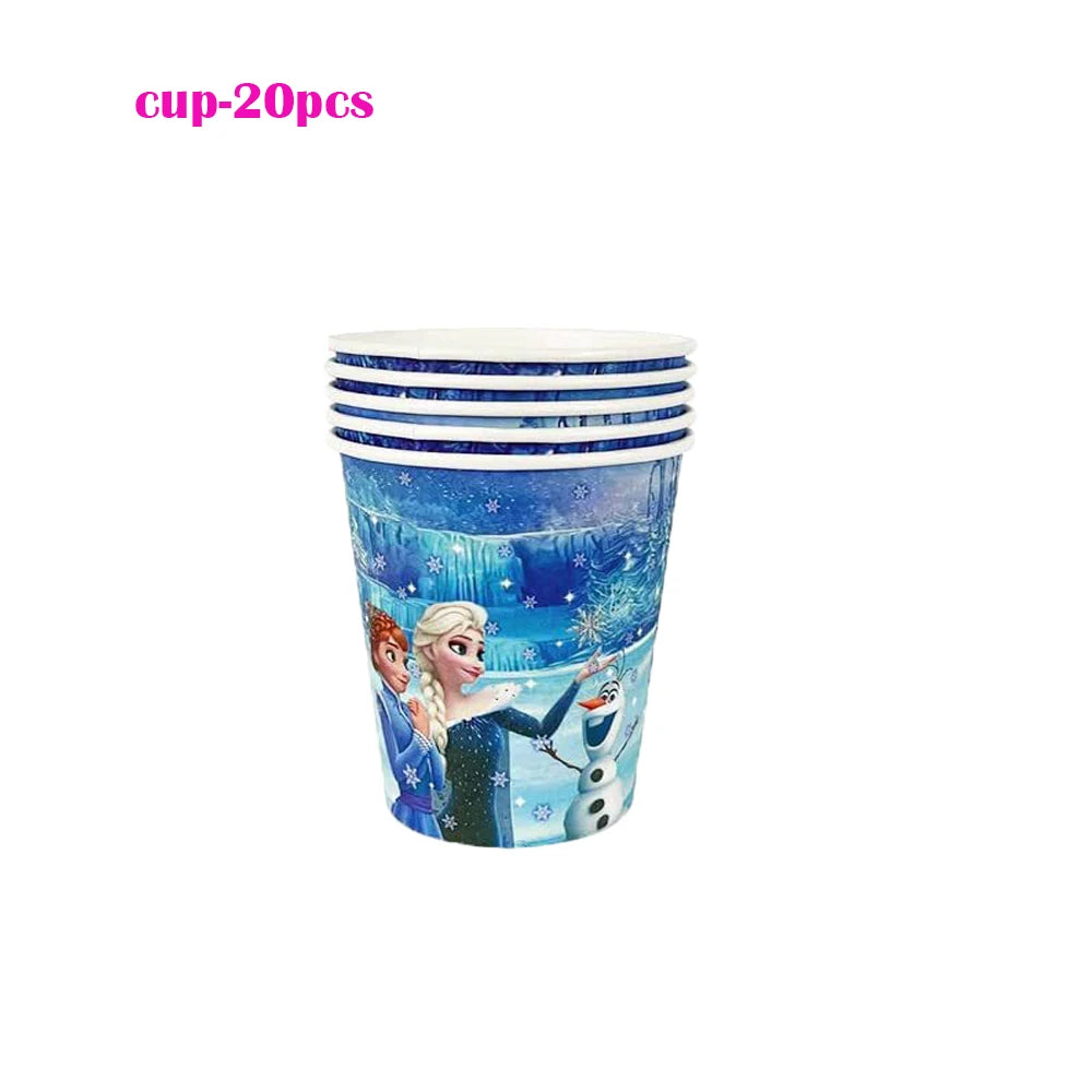 Disney Frozen Birthday Party Paper Disposable Tableware Set for 10 Guests - Baby Shower and Event Decorations