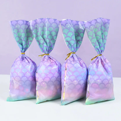 50Pcs Mermaid Birthday Candy Bags - Perfect for Kids' Mermaid Party Decorations and Gift Packaging