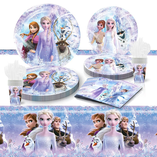 New Disney Elsa Anna Frozen 2 Party Supplies - Complete Set for Kids' Birthday Party Decoration