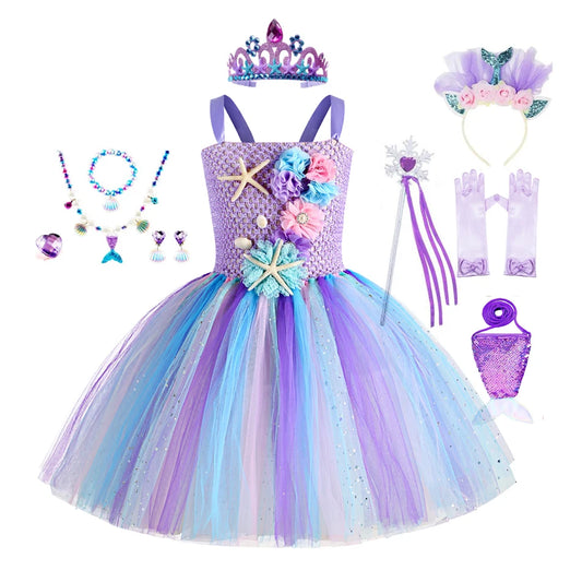 Enchanting Mermaid Princess Dress-Up Set for Kids - Complete Magical Costume Kit