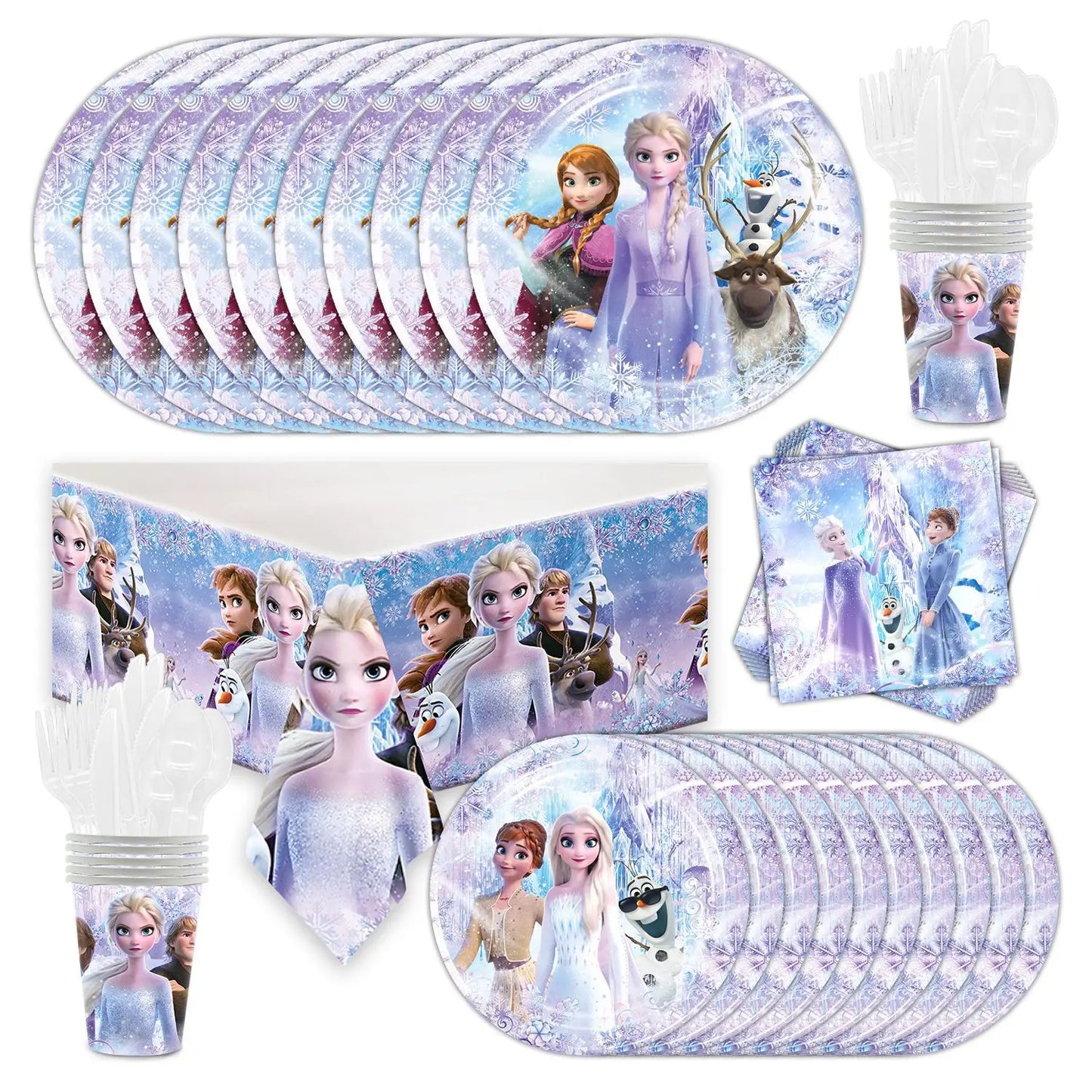 New Disney Elsa Anna Frozen 2 Party Supplies - Complete Set for Kids' Birthday Party Decoration