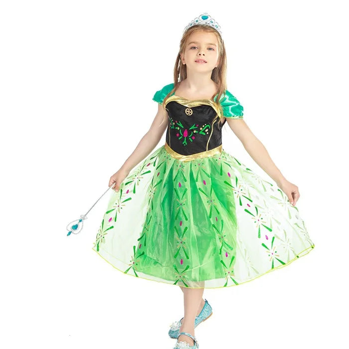 Disney Frozen Elsa Anna Costume for Kids - Princess Dress for Birthday Party and Carnival