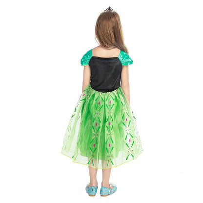 Disney Frozen Elsa Anna Costume for Kids - Princess Dress for Birthday Party and Carnival