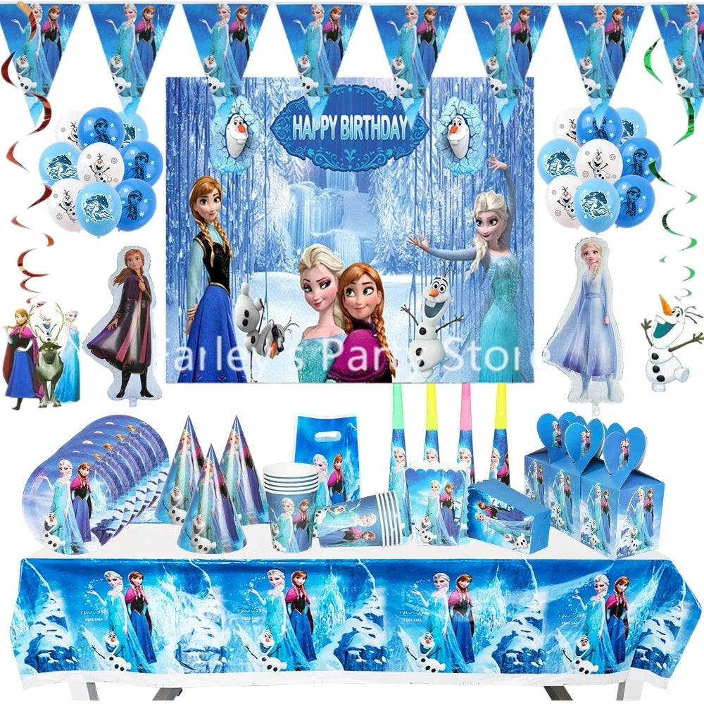 Disney Frozen Anna Elsa Birthday Party Decorations - Complete Set for Kids' Celebrations