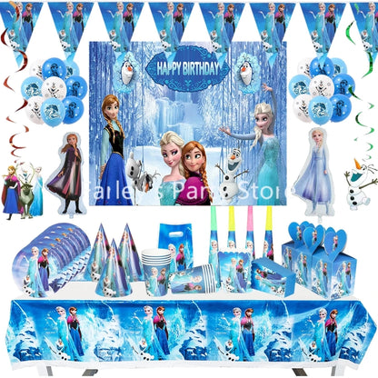 Disney Frozen Anna Elsa Birthday Party Decorations - Complete Set for Kids' Celebrations