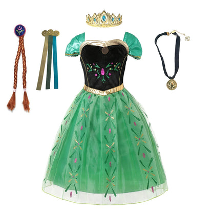 Disney Frozen Elsa Anna Costume for Kids - Princess Dress for Birthday Party and Carnival