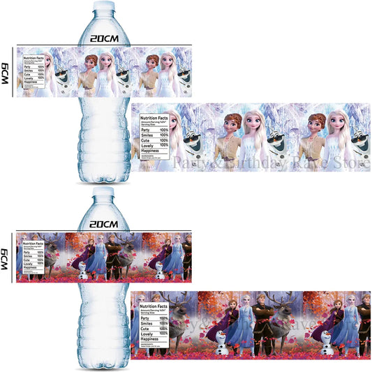 Water Bottle Labels for Disney Frozen Party - Anna and Elsa Birthday Decorations