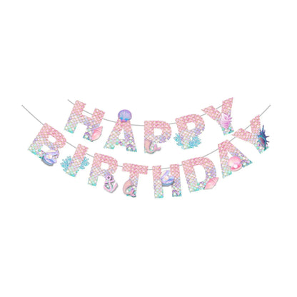 Little Mermaid Party Supplies - Complete Mermaid Birthday Decorations and Disposable Tableware Set