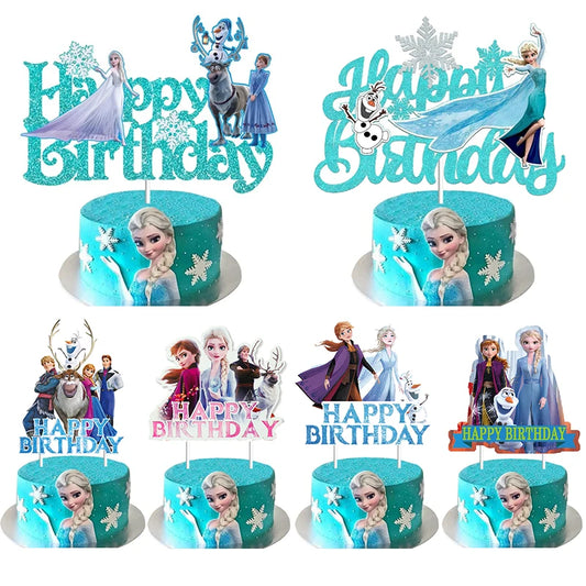 Disney Frozen Elsa Birthday Decorations - Cake Topper Kit for Frozen Queen Anna Baby Shower and Wedding Party Supplies