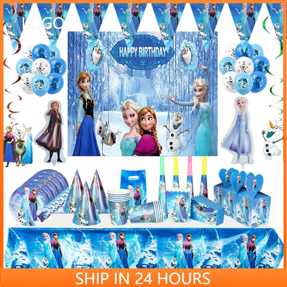 Disney Frozen Anna Elsa Birthday Party Decorations - Complete Set for Kids' Celebrations