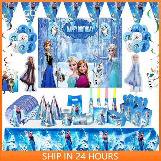 Disney Frozen Anna Elsa Birthday Party Decorations - Complete Set for Kids' Celebrations