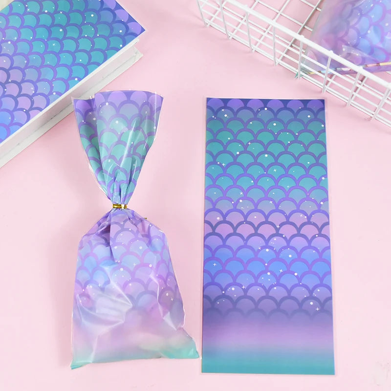 50Pcs Mermaid Birthday Candy Bags - Perfect for Kids' Mermaid Party Decorations and Gift Packaging