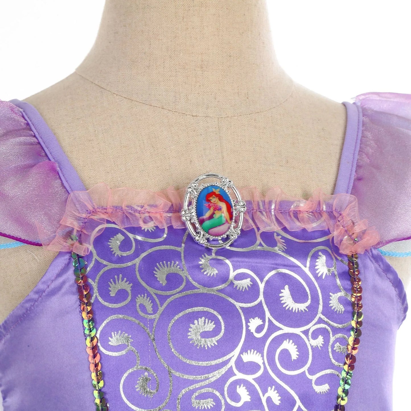 Disney Little Mermaid Ariel Princess Costume - Purple Dress for Girls