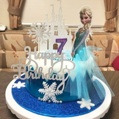 isney Princess Cake Decoration Frozen Elsa Anna Princess Cake Cupcake Toppers Baby Shower Birthday Party Supplies