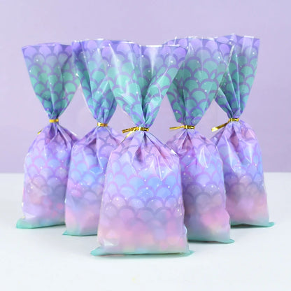 50Pcs Mermaid Birthday Candy Bags - Perfect for Kids' Mermaid Party Decorations and Gift Packaging