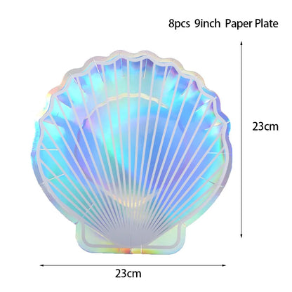 Little Mermaid Party Supplies - Complete Mermaid Birthday Decorations and Disposable Tableware Set