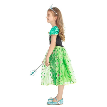 Disney Frozen Elsa Anna Costume for Kids - Princess Dress for Birthday Party and Carnival