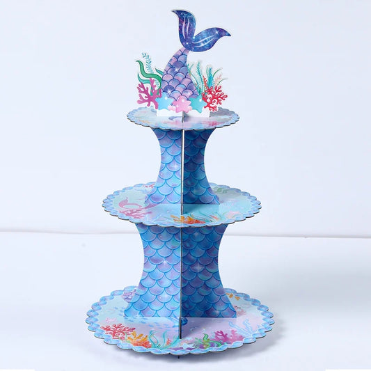 Mermaid Cake Stand - Disposable Tableware for Mermaid Birthday Party Decorations