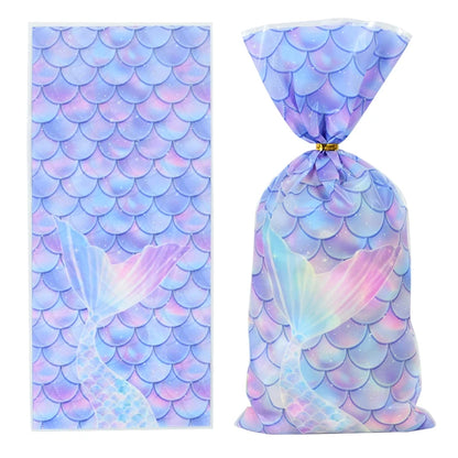 50Pcs Mermaid Birthday Candy Bags - Perfect for Kids' Mermaid Party Decorations and Gift Packaging